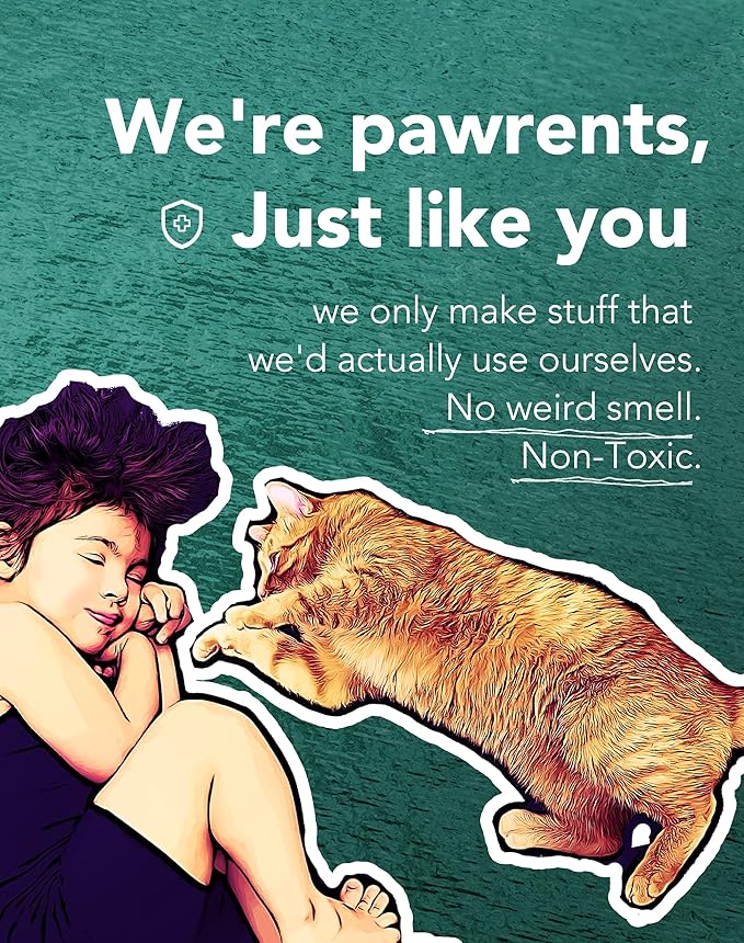 Lukamoo® Cute Cat Litter Mat (30’’x20’’), Extra-Large/XL, for Kitty Litter & Cute Cat Litter Box, Litter Trapping Mat (Long Hair White)