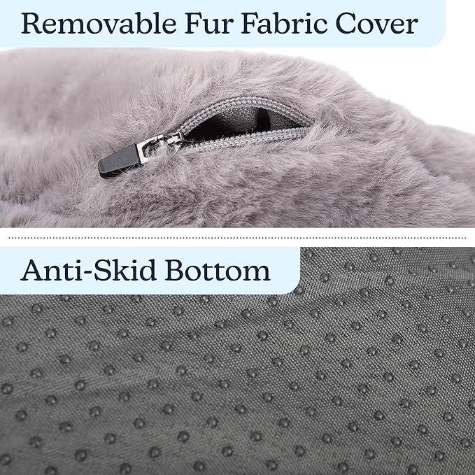 PETMAKER Dog Bed - Donut Bed for Medium Pets - Dog Bed with Removable Washable Cover and Anti-Slip Bottom - Puppy Essentials (Gray)