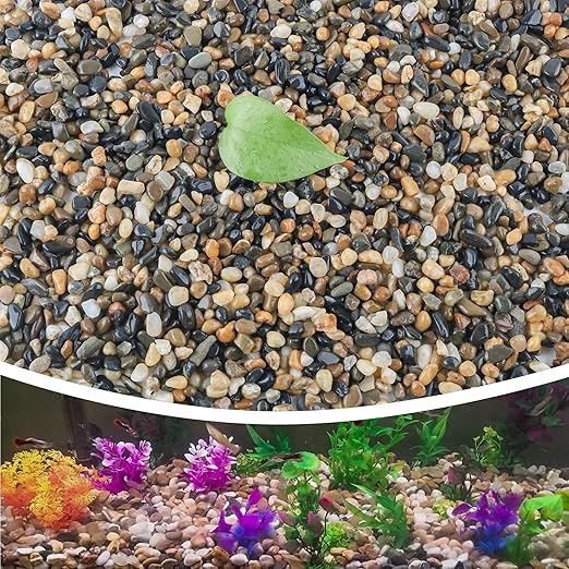 18lb 1/2" Polished Pebbles for Plants Potting,Succulents Aquarium Fish Tank Vases-Decorative River Rocks Garden Gravel Stones