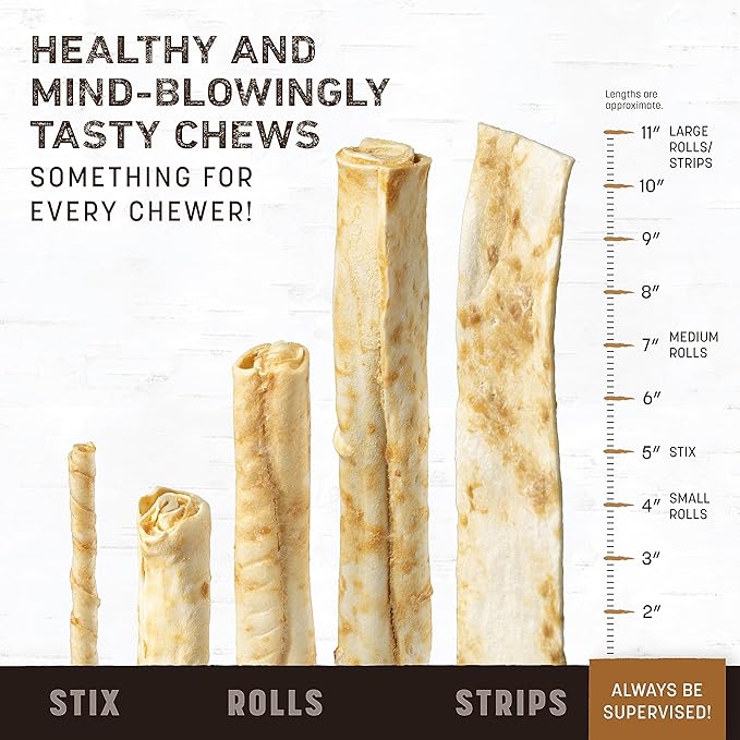 Earth Animal No Hide Strips Venison Flavored Natural Treats | No Rawhide | Quick & Thin Dog Chews - 16 Count