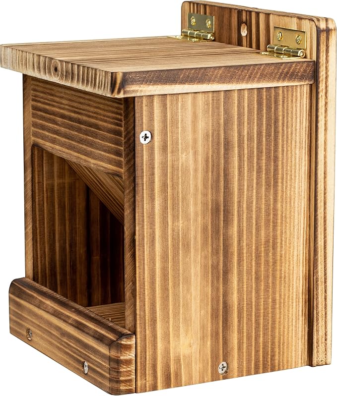 BalterFF Bird Feeders for Outdoors,Wooden Unique Seed Sunflower Food Feeder Blue Cardinal Finch Backyard Platform Balcony Gazebo Tree Fence Wall Mount Effortless Holder Automatic Buddy Gift