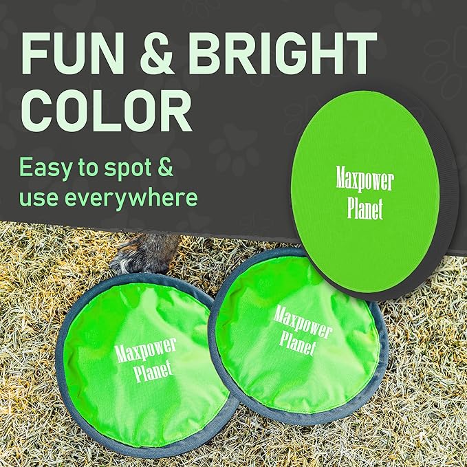 Maxpower Planet 10" Dog Flying Disc X2 Pack - Soft to Catch Dog Toy - Gliding Toy for Pets - Lightweight Flying Disc - Easy to Spot Flyer Discs Puppy Toys